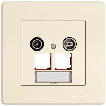 Presa multimedia INC TV-R EDIZIO.liv SNAPFIX® EASYNET p.2×RJ45 S-One 15dB cr 