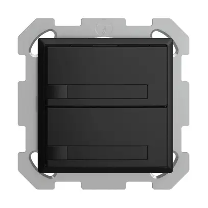 UP-KNX-Taster RGB EDUE, 250mW, o.LED, m.Papiereinlage, 2×Taste, 1×Tastenb., sz 