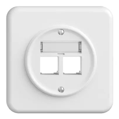 UP-Montageset S-One STANDARDdue QMI für 2×RJ45 gerade, weiss 