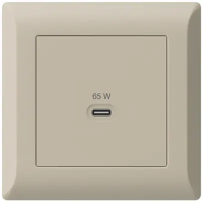 Presa di ricarica USB INC Hager kallysto.line tipo C 65W 3250mA beige 