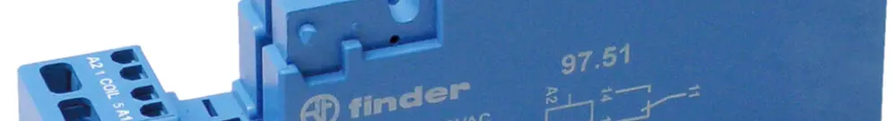 Socle Finder pour relais 46.61 bornes à ressort avec étrier en plastique 
