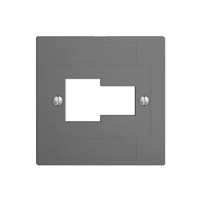 Plaque frontale 1×TT,1×RJ45 gris foncé, ITplus ITM EDIZIOdue 