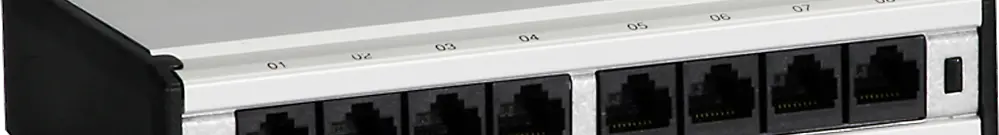 Patch box mini 8×RJ45 cat.6 UTP, gris aluminium, non blindé 
