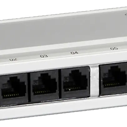 Patch box mini 8×RJ45 cat.6 UTP, gris aluminium, non blindé 