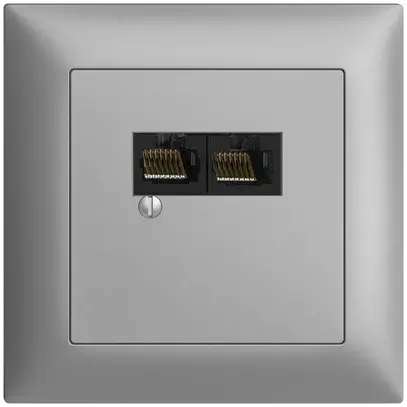 Boîte ENC 2×RJ45/u 4P sép.EDIZIOdue silver R&M swissline 