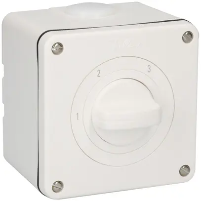 Interrupteur à gradation AP NEVO, 20A, 1P, 87×87mm, 2×60°, 1-2-3, blanc 