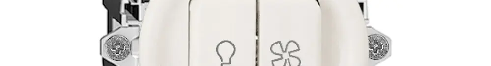 Interrupteur pour lumière+ ventilation FH 3/3/1L blanc 