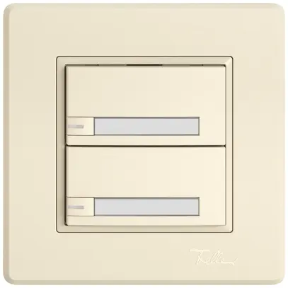 Poussoir KNX RGB ENC EDIZIO.liv SNAPFIX® capteur temp.RGB-LED étiqu.2×com.1T cr 