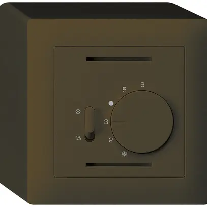 AP-Thermostat Hager kallysto, mit Schalter Heizen/Kühlen, braun 