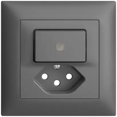 Kit frontal ENC EDIZIOdue gris foncé 88×88mm T13, lentille, 