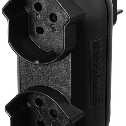 Spina multipla Steffen STRONG 2×T15 10A 400V IP20 nero 