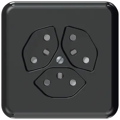 Abdeckplatte CLASSIC zu 3×T13 mit shutter schwarz 