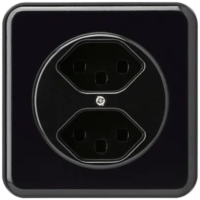 Presa INC basico 2×tipo 23 nero con morsetti innest. 