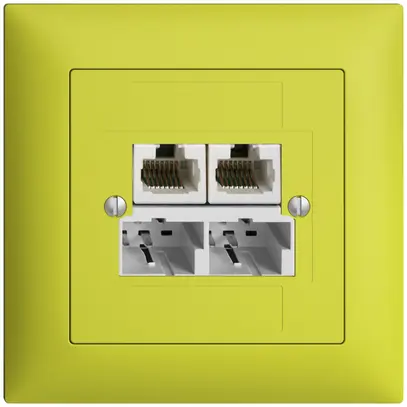 Scatola INC SOHO 2×TT/2×RJ45/u sep.ITplus EDIZIOdue lemon 