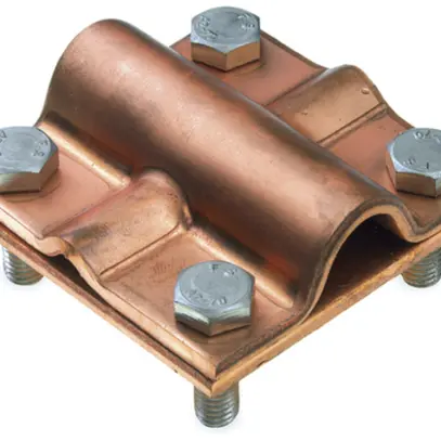Morsetto a croce e parallelo RE 47, Cu nudo, 16mm/120mm², per nastro 50×5mm 