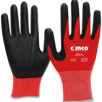 Gants de travail CIMCO Grip Flex taille 8/M noir/rouge 