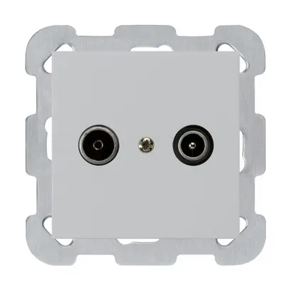 Presa di passaggio INC kallysto R/TV 19dB grigio chiaro con piastra di fissaggio 