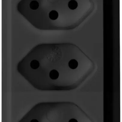 Presa multipla cleverLINE 5×T13 nero 1.5m H05VV-F 3×1mm² 