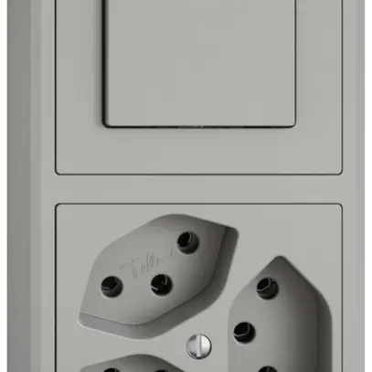 Combinazione AP EDIZIO.liv SNAPFIX® 2×1 140×74mm schema 3/1L+3×T13 grigio chiaro 