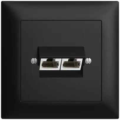 Presa INC 2×RJ45/s 8P sep. EDIZIOdue nero ITplus 