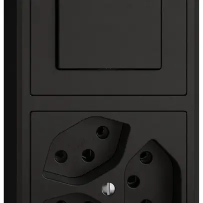 Combinazione AP EDIZIO.liv SNAPFIX® 2×1 140×74mm schema 3/1L+3×T13 nero 