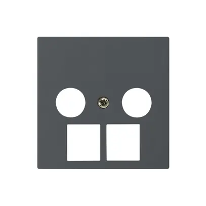 Placca frontale kallysto 2×coassiale/2×RJ45 antracite 