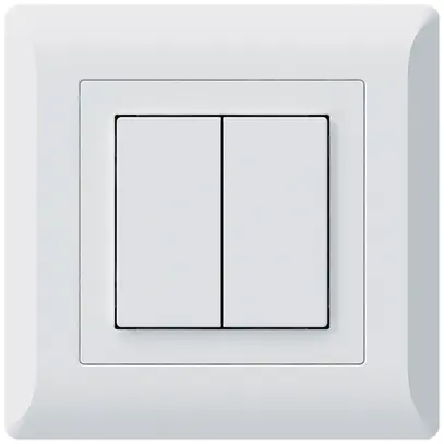 UP-KNX-Taster Hager BA kallysto.line C 2-fach 92×92mm weiss 