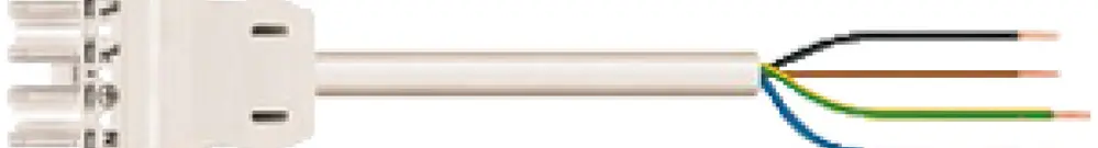 Câble de raccordement WINSTA MIDI 4×1.5mm² 16A 400V 1m cod.A prise/libre blanc 