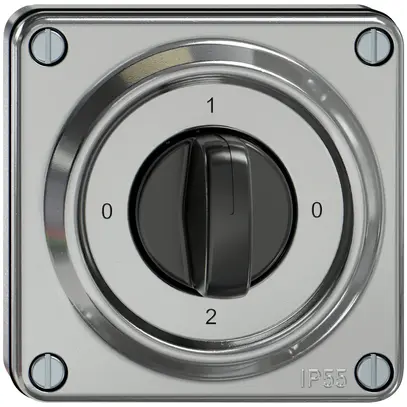 Interrupteur rotatif ENC ELEMENT SNAPFIX® 2/1L 16A 400V 0-1-0-2 alu 