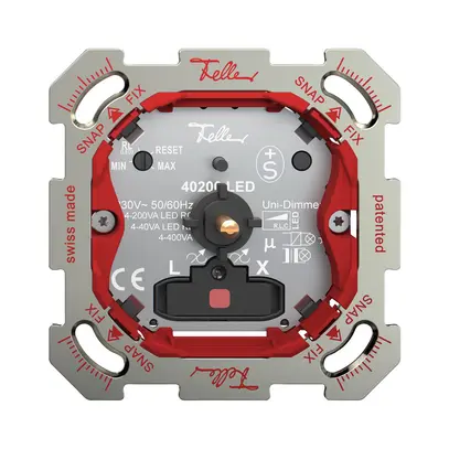 Variateur ENC Feller SNAPFIX® univ.lum.ro 4…400W/4…400VA/4…200W/VA 