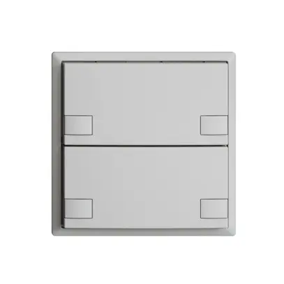 Poussoir univ. ENC 2×2t bornes enf. EDIZIOdue gris clair, sans LED 