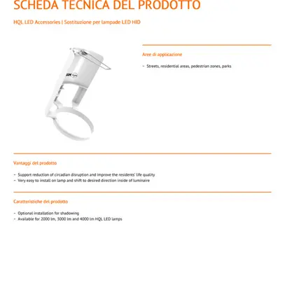Copertura antiriflesso LEDVANCE HQL LED 3000LM 96×79mm Ø64mm bianco 