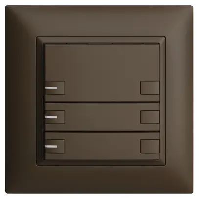 Poussoir KNX RGB ENC EDUE FMI, 250mW, a.LED RGB, 3×poussoir, C.2×T., cof 