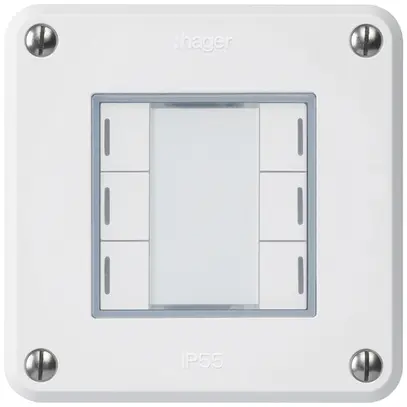 Poussoir ENC robusto C KNX 6× LED RGB s/e-link blanc 