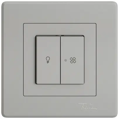 Kit di montaggio INC EDIZIO.liv SNAPFIX® p.luce&venti 2 tasti lent.front.grc 