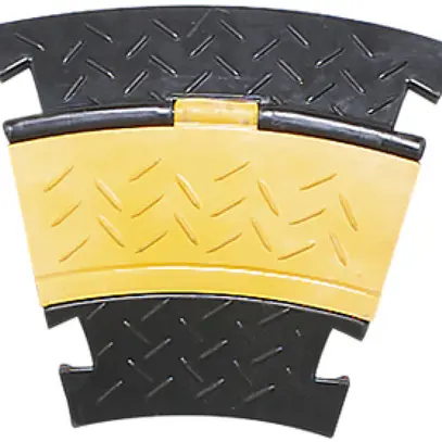 Gomito 30° Demelectric Protector Rubber 2 canali 250×48 giallo/nero 