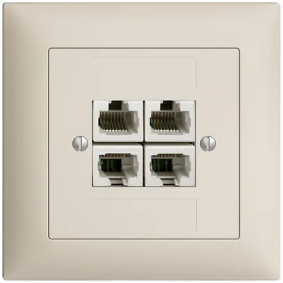 Presa INC 4×RJ45/u 4P sep.EDIZIOdue crema, ITplus 