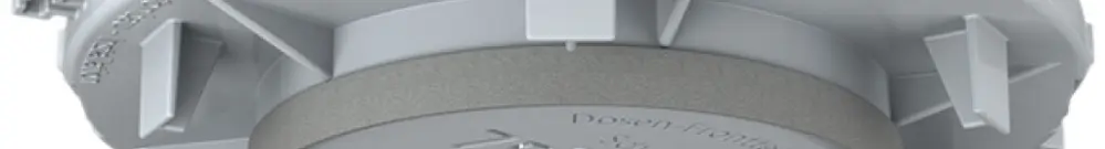 Placca frontale HaloX 100 per calcestruzzo a vista, uscita Ø75mm 