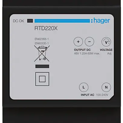Alimentazione Hager 48V 1250mA 3UM 