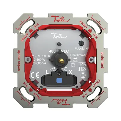 Variateur ENC Feller SNAPFIX® lum.bl universel 20…600W/20…600VA 