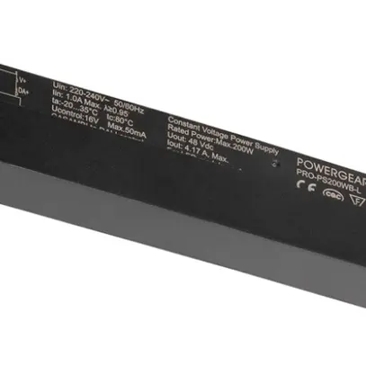 Alimentation LED SLV Intrack 200W 48V DALI 280×23×44mm noir 