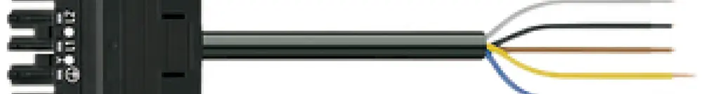 Cavo di raccordo MIDI 5×2.5mm² 20A 400V 1m cod.A presa-libera nero Cca 