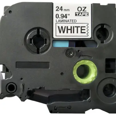 Cassette ruban compatible avec OZE-251, 24mm×8m, blanc/noir 