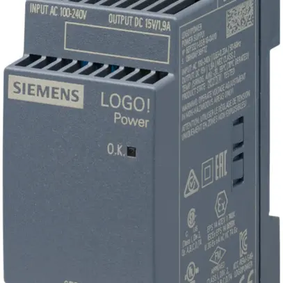 Alimentation Siemens LOGO!POWER, IN:100…240VAC, OUT:15VDC/1.9A, 2UM 