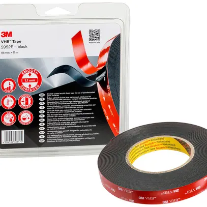 Nastro adesivo 3M 5952F 19mm×11m×1.1mm nero 