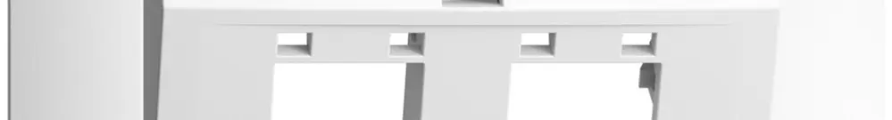 Kit montaggio INC EDIZIOdue FKE, con cappa di uscita obliqua, per 2×RJ45, bianco 