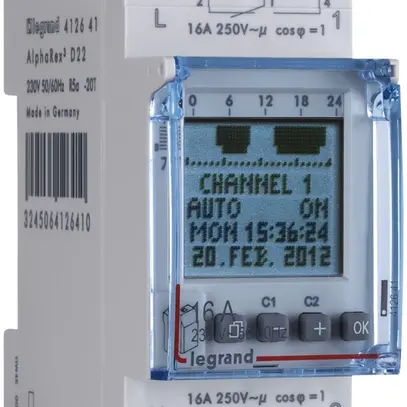 Timer INS Legrand X3 digitale AlphaRex D22 grigio 