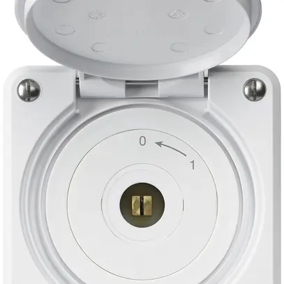 Contatto rotativo chiave quadrata INC robusto IP55 bianco con coperchio 1P 