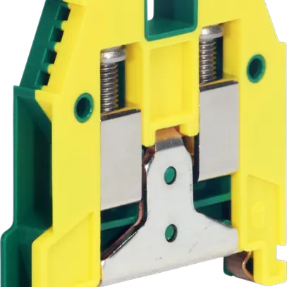 Morsetto di terra componibile Woertz 4…10mm² vite 2×1 DIN 35mm verde/giallo 