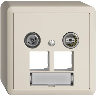 Prise multimédia AP EDIZIOdue FX.54 EASYNET 11dB, p.2×RJ45 S-One, crema 